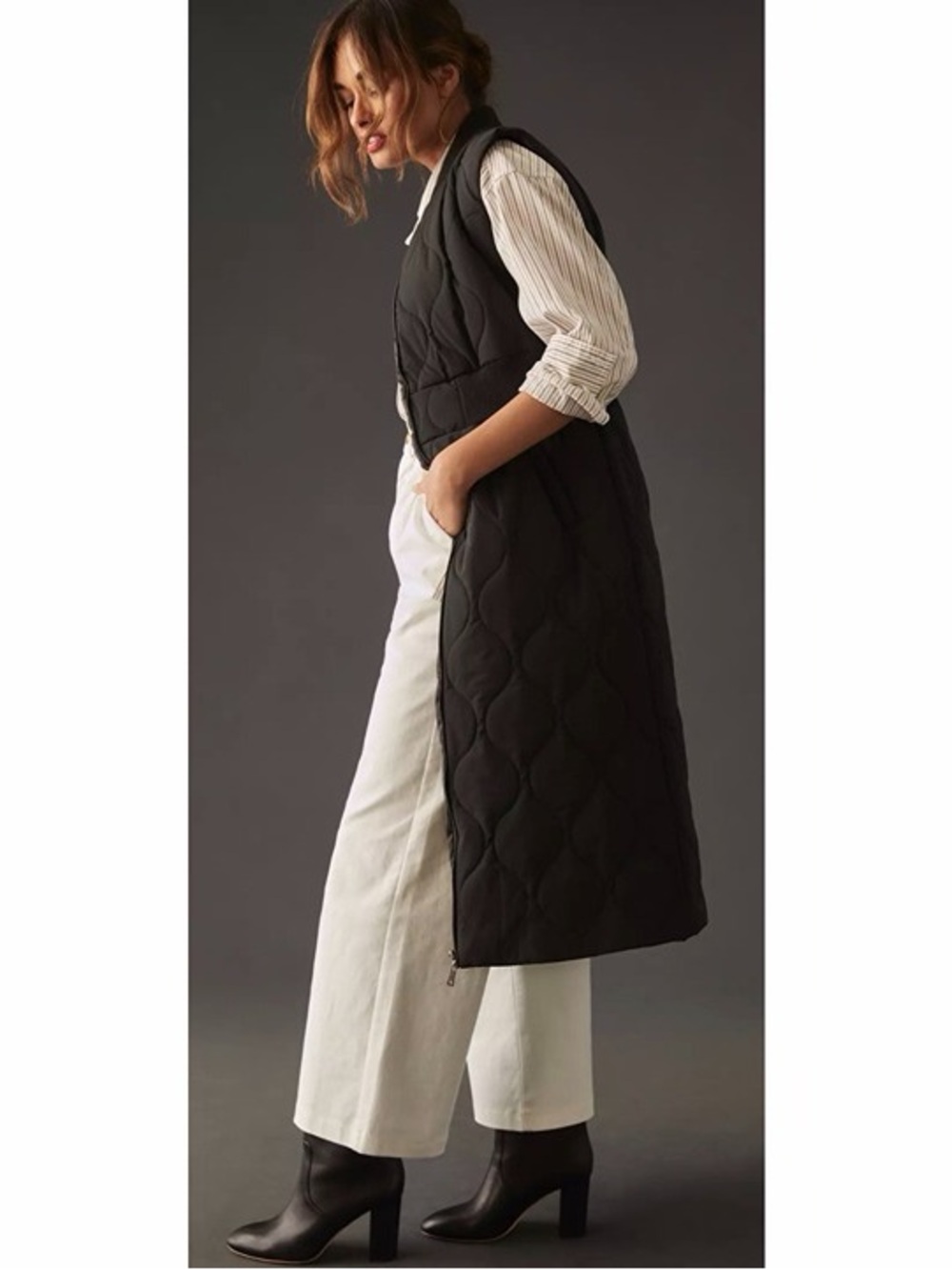 Pilcro x Anthropologie Women’s Puffer Duster Vest - Black